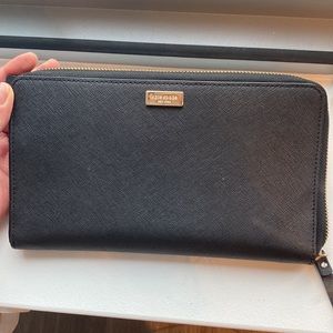 Large Black Kate Spade Continental Wallet